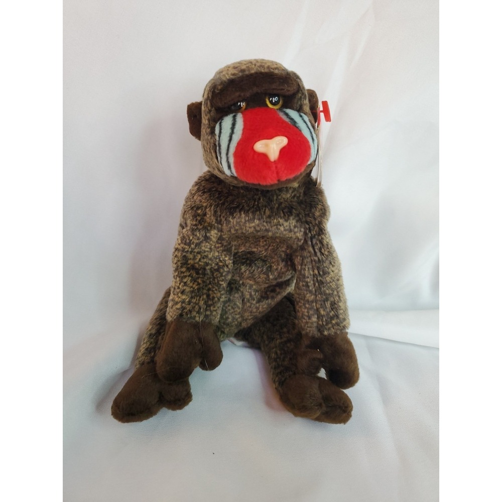 TY BEANIE BABY 1999 CHEEKS BABOON APE MONKEY‎ RETIRED